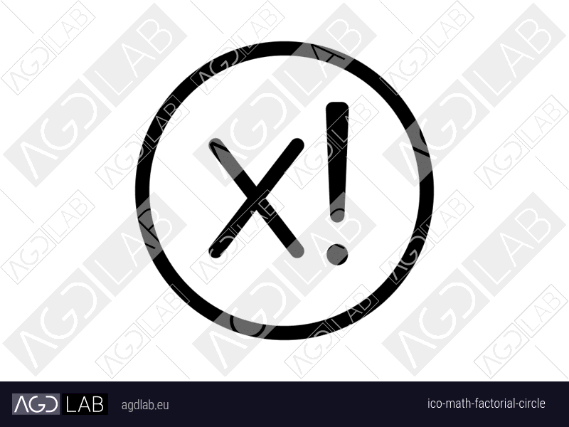 Math factorial circle icon