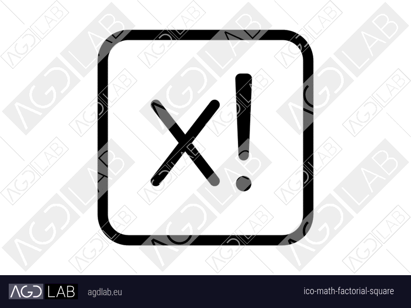 Math factorial square icon