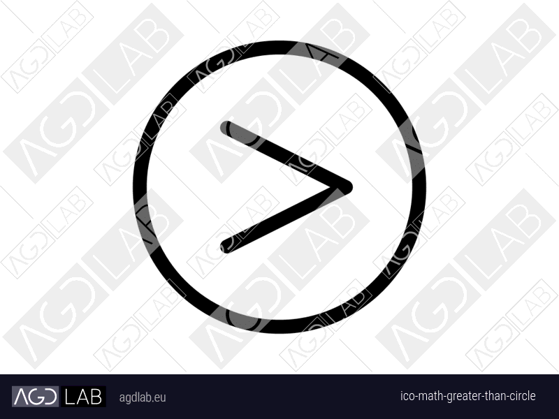Math greater than circle icon