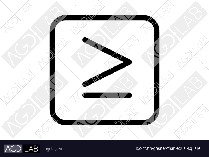 Math greater than equal square icon