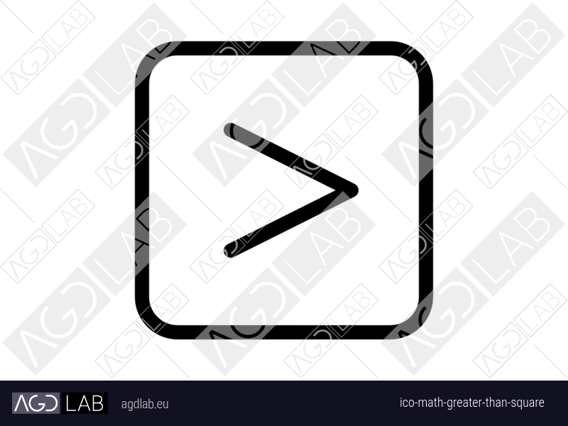 Math greater than square icon
