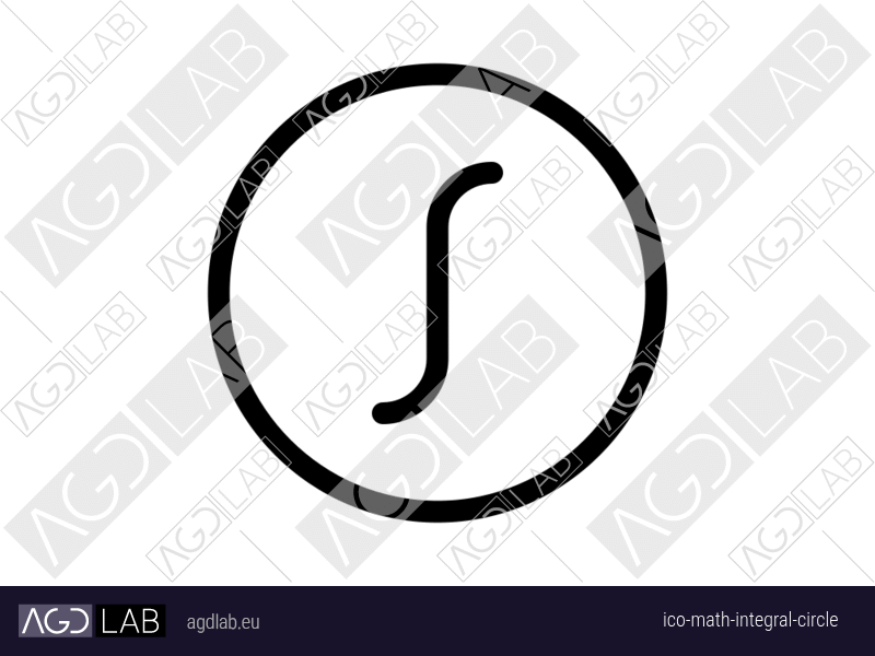Math integral circle icon