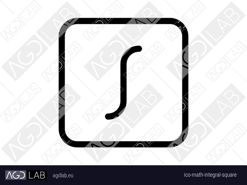 Math integral square icon