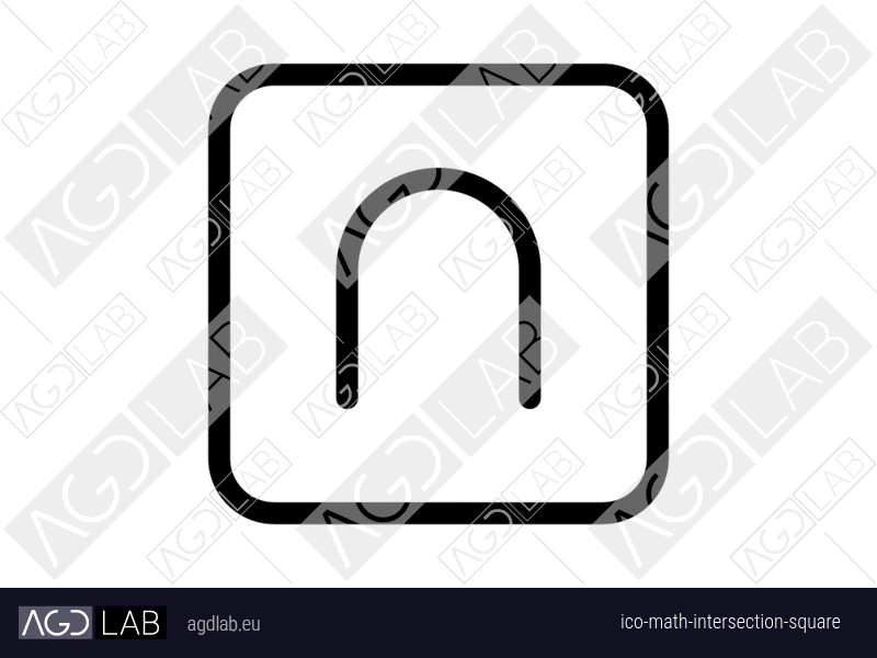 Math intersection square icon