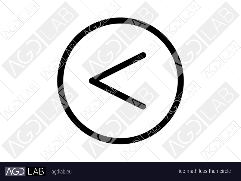 Math less than circle icon