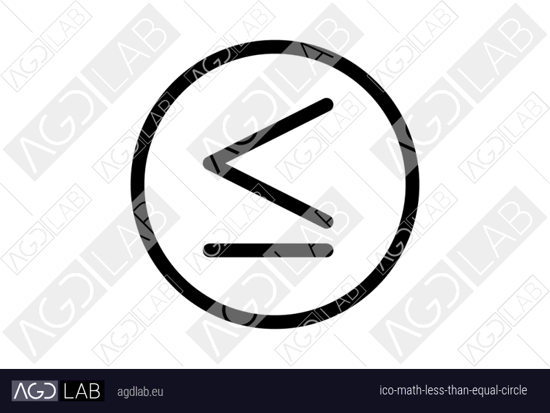 Math less than equal circle icon