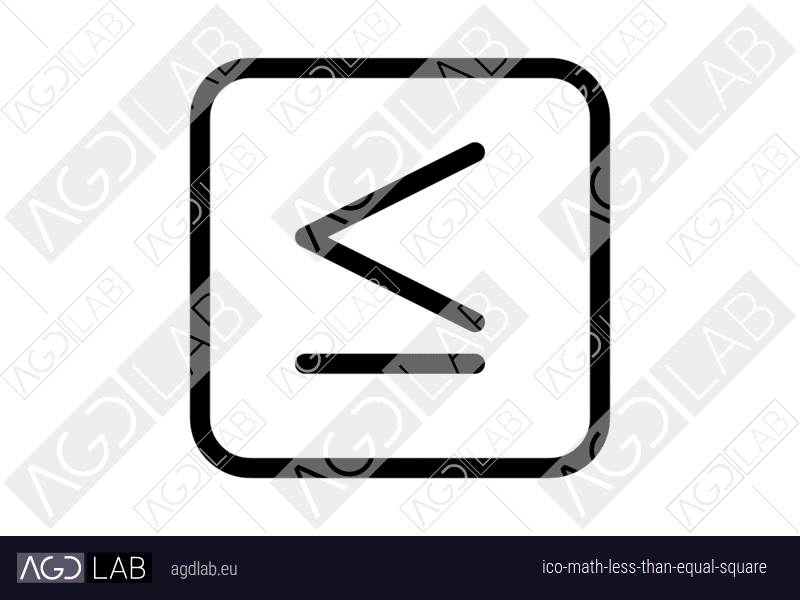 Math less than equal square icon