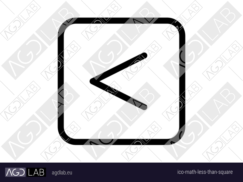 Math less than square icon