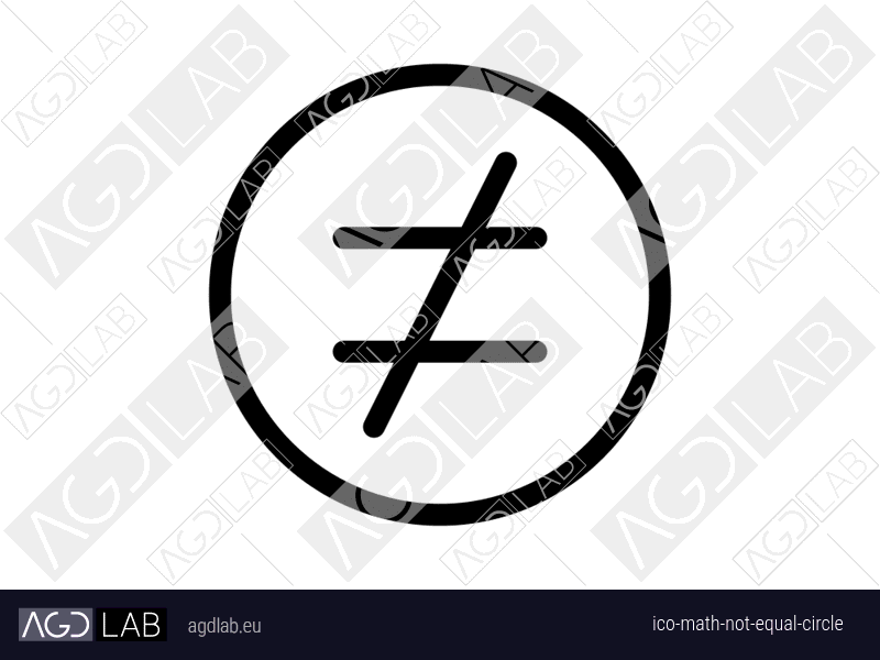 Math not equal circle icon