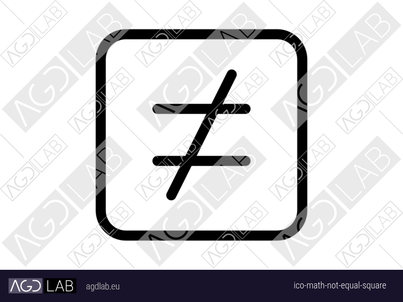Math not equal square icon