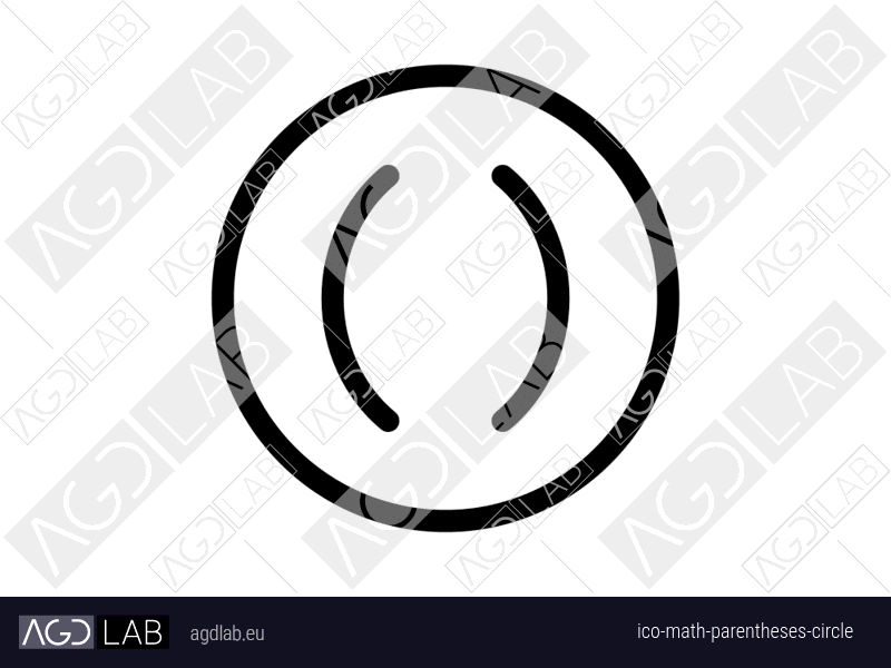 Math parentheses circle icon
