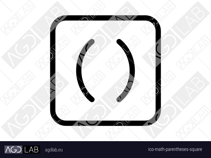 Math parentheses square icon