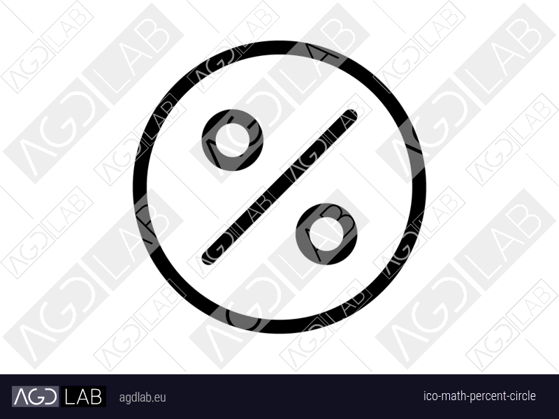 Math percent circle icon