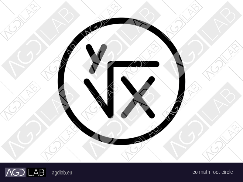 Math root circle icon