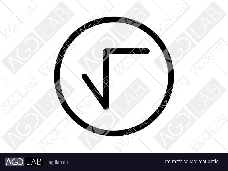 Math square root circle icon