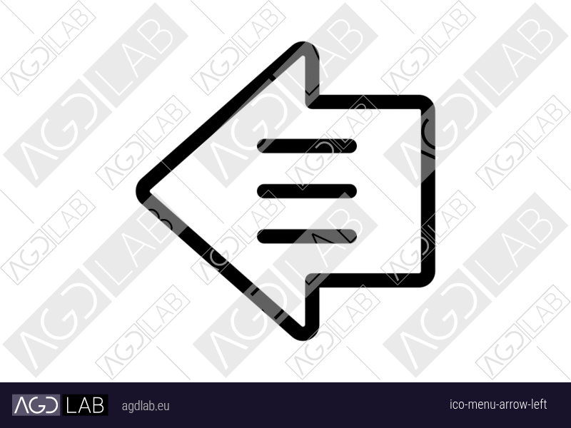 Menu arrow left icon