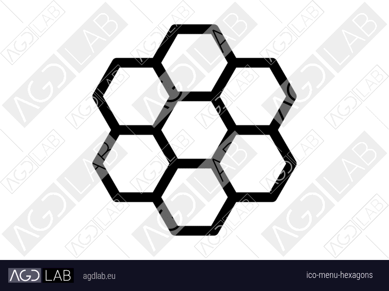 Menu hexagons icon