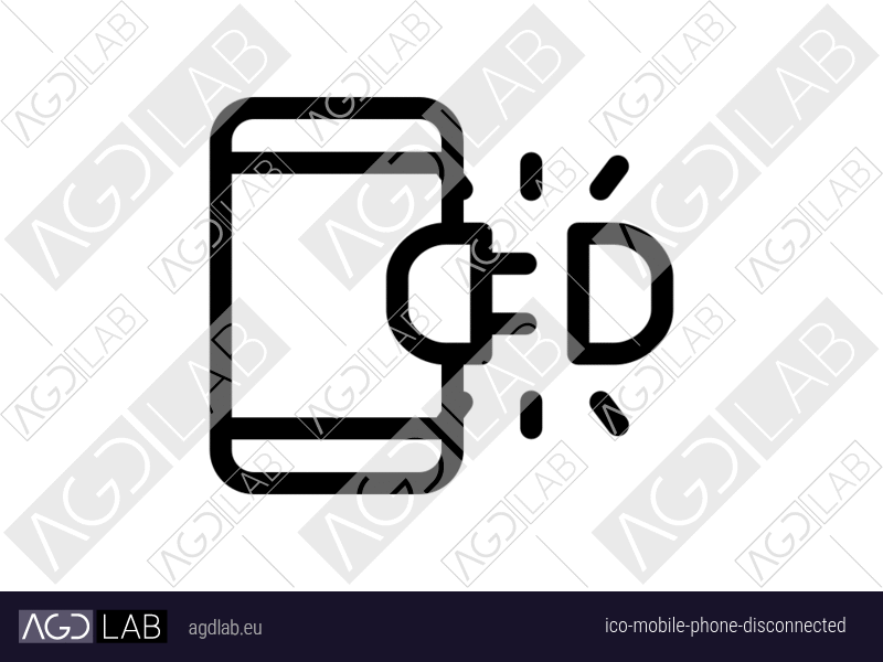 Mobile phone disconnected icon