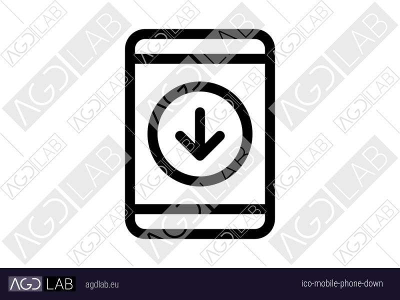 Mobile phone down icon