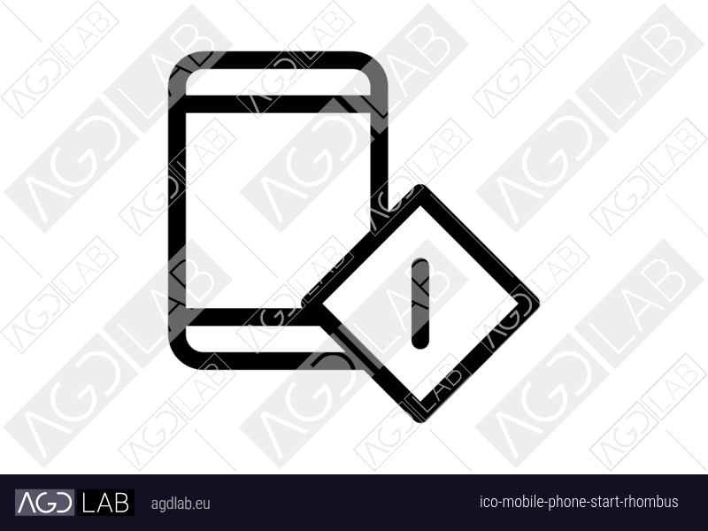 Mobile phone start rhombus icon
