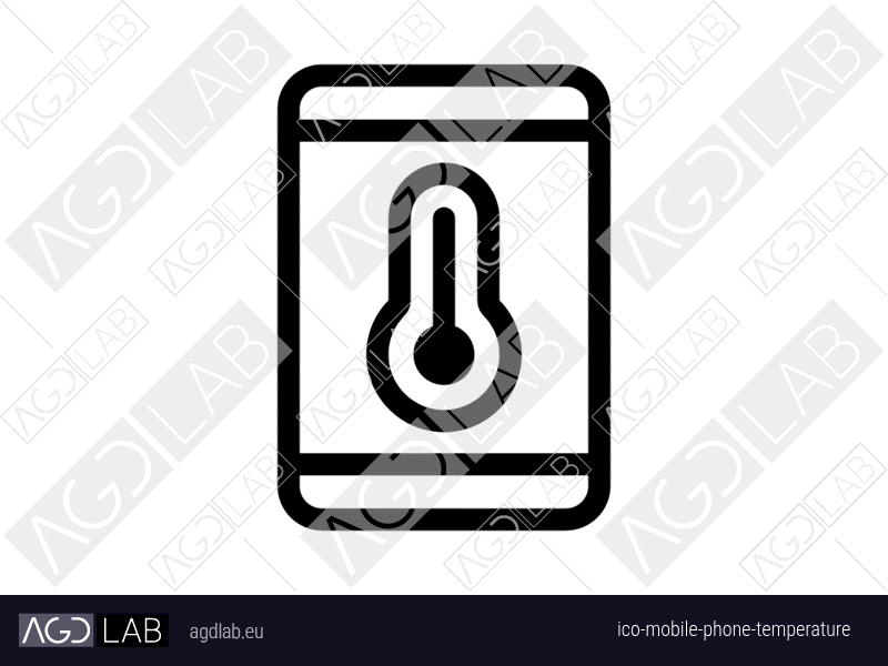 Mobile phone temperature icon