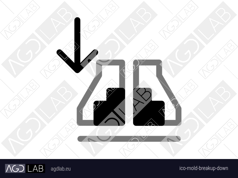 Mold breakup down icon