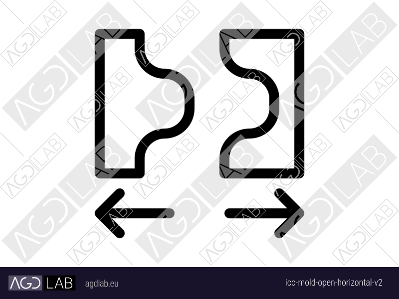 Mold open horizontal alternative version icon