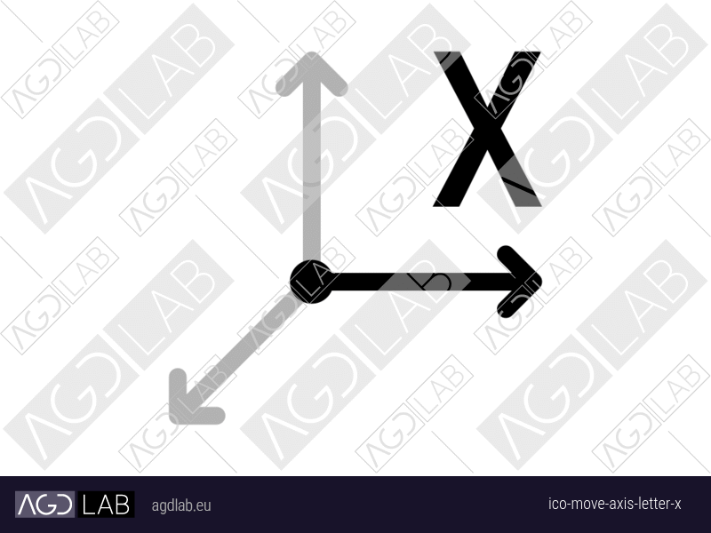 Move axis letter X icon