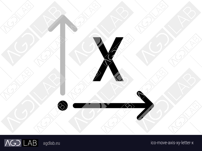 Move axis xy letter X icon