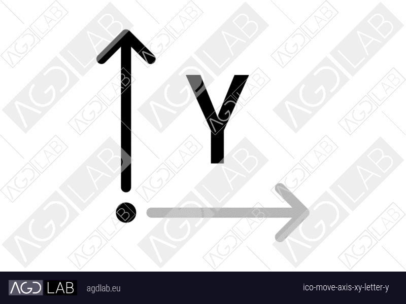 Move axis xy letter Y icon