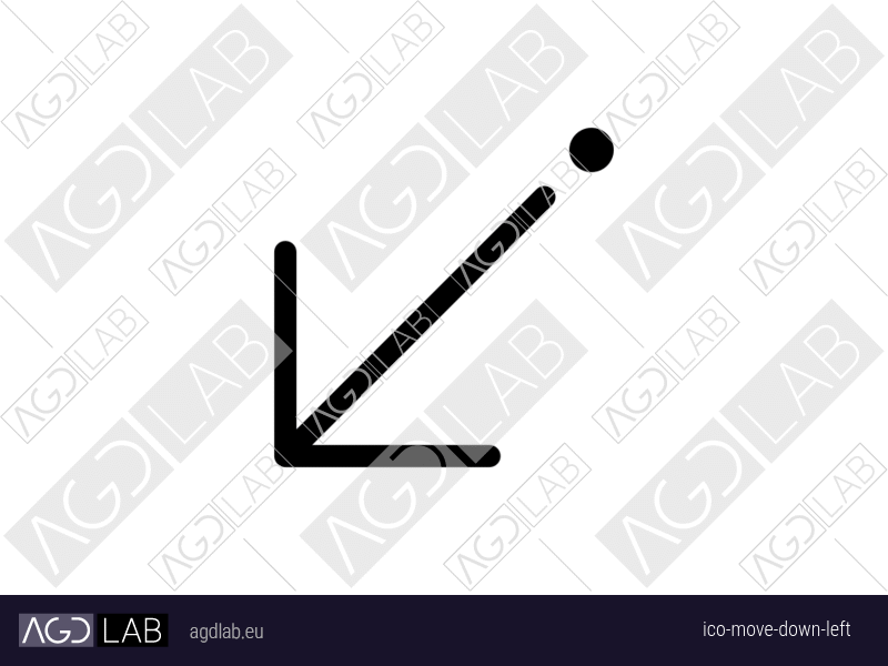 Move down left icon