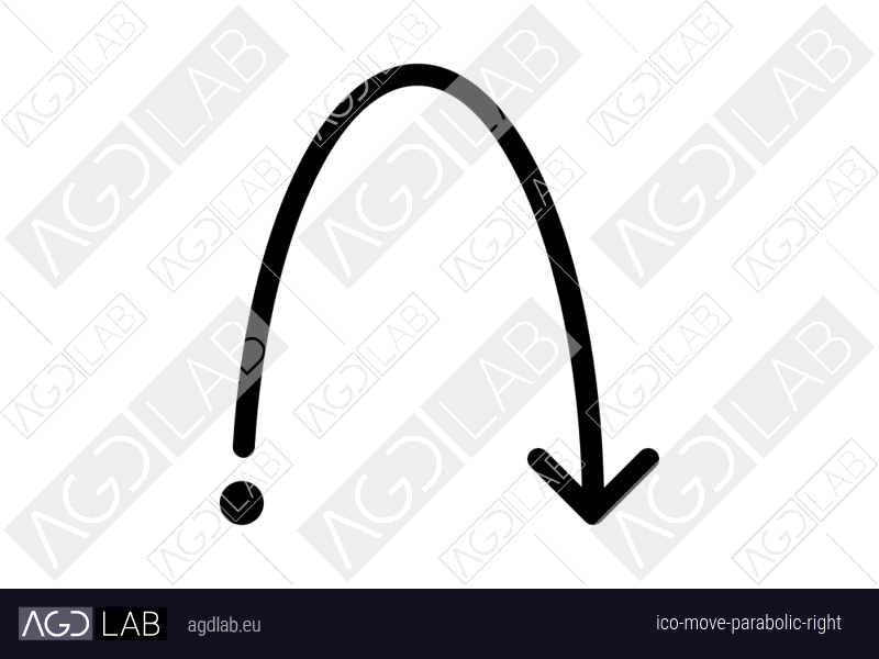 Move parabolic right icon