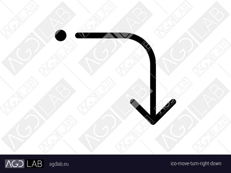 Move turn right down icon