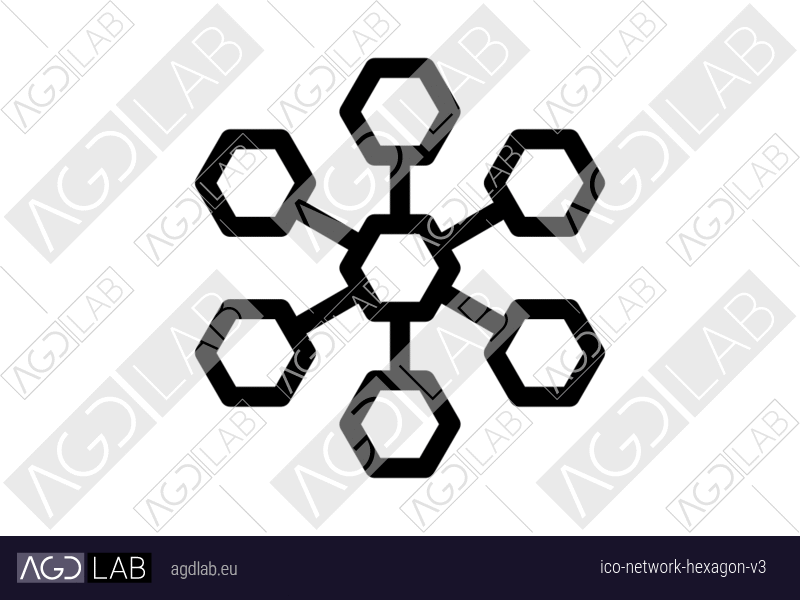 Network hexagon alternative version icon