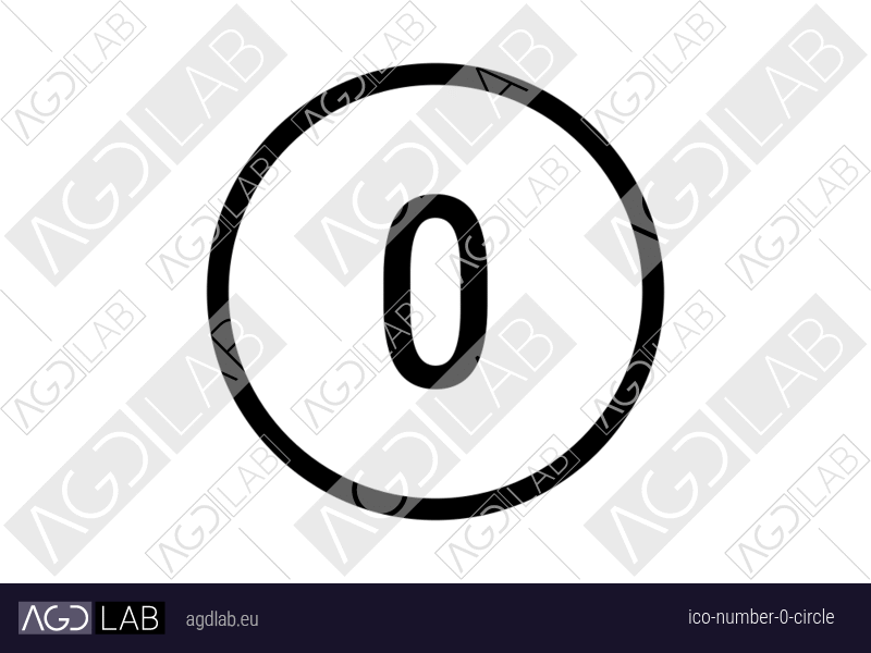 Number 0 circle icon