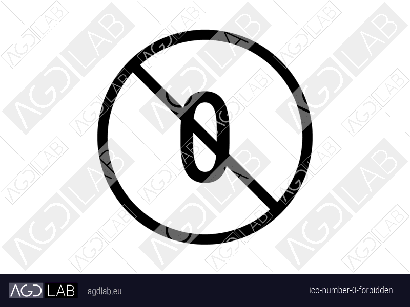 Number 0 forbidden icon