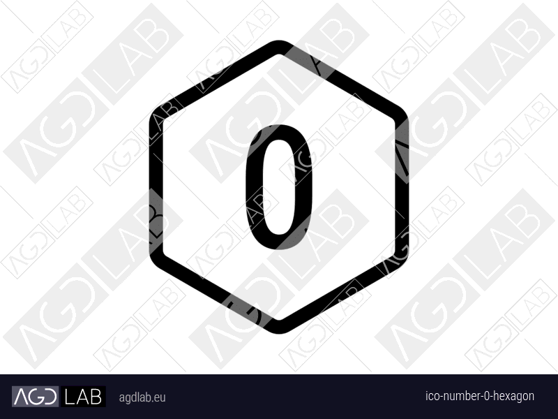 Number 0 hexagon icon