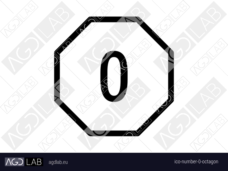 Number 0 octagon icon