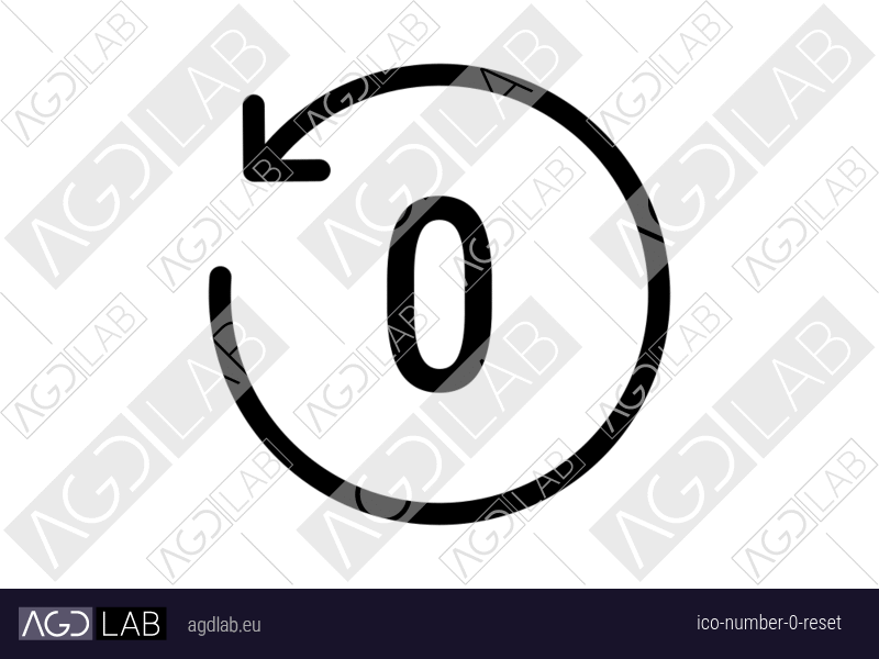 Number 0 reset icon