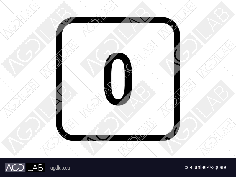 Number 0 square icon