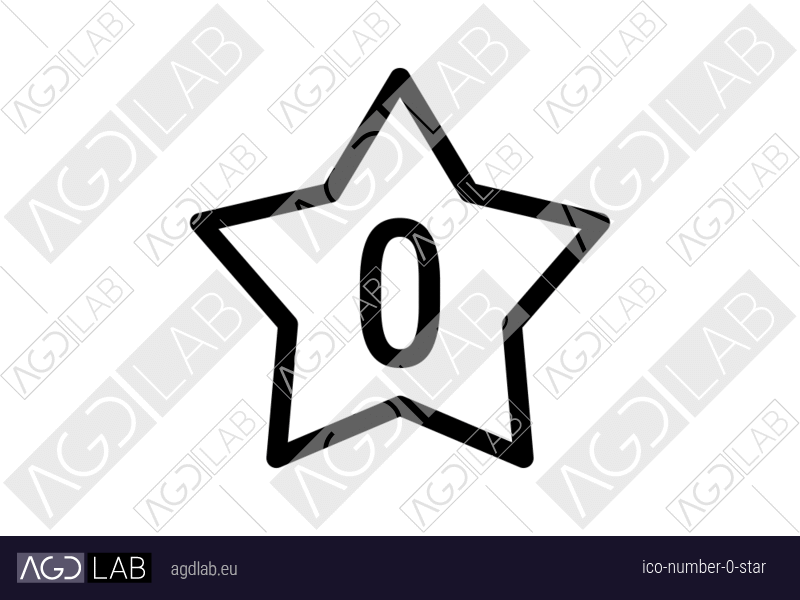 Number 0 star icon