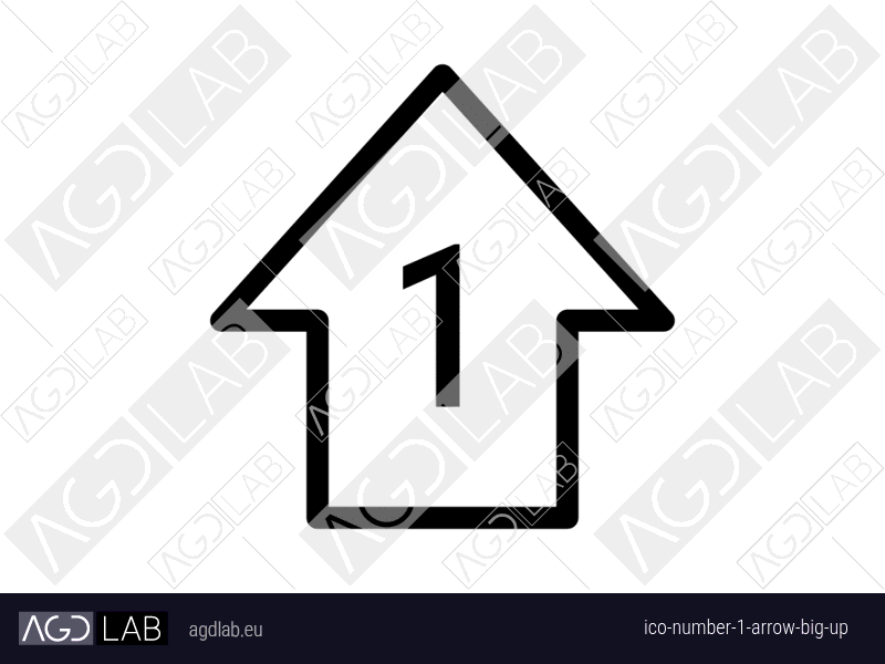 Number 1 arrow big up icon