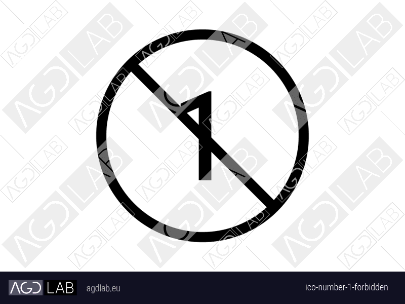Number 1 forbidden icon