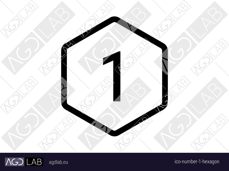 Number 1 hexagon icon