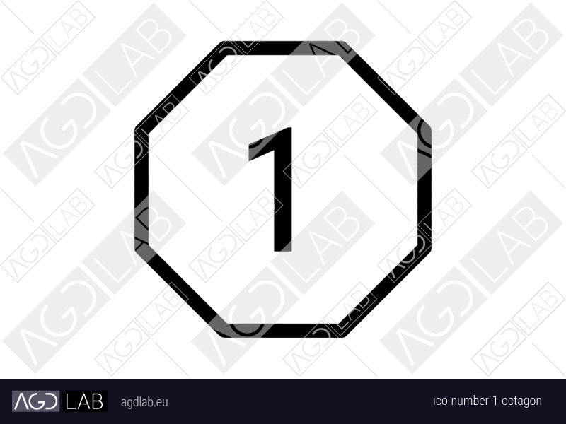 Number 1 octagon icon