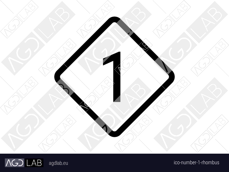 Number 1 rhombus icon