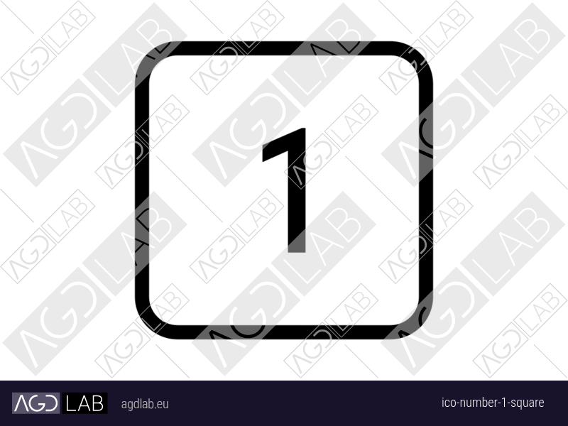 Number 1 square icon