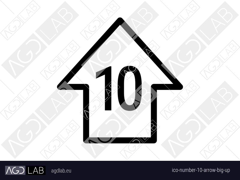 Number 10 arrow big up icon