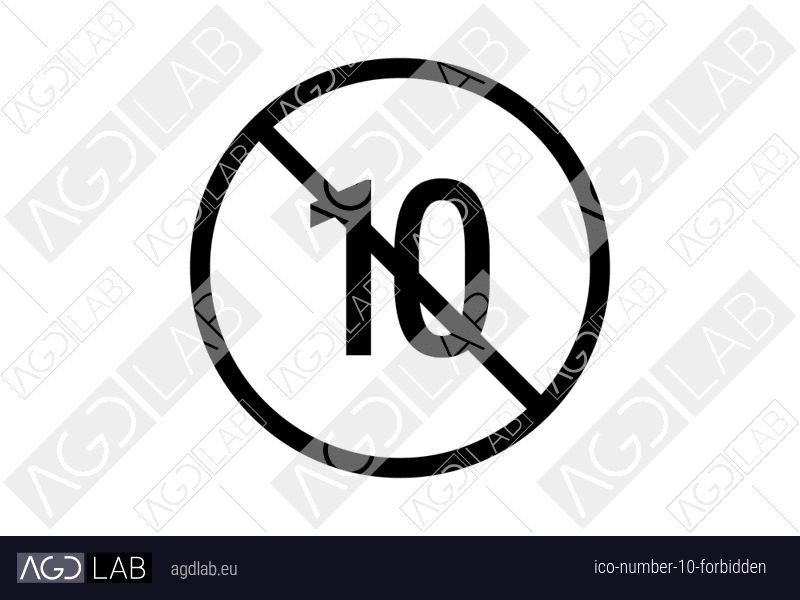 Number 10 forbidden icon