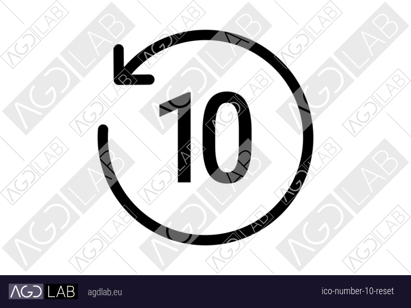 Number 10 reset icon